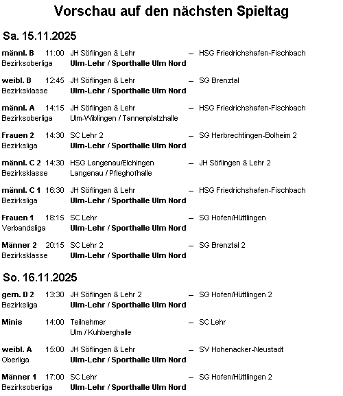 Handball live am kommenden Wochenende